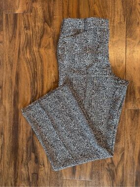 WHBM Herringbone Wide-Leg Trouser Pants